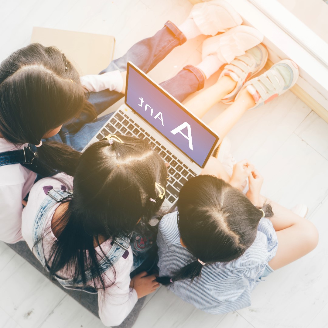 children using laptop computer