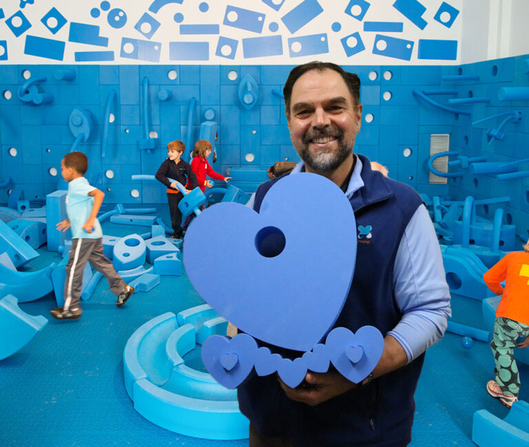 Jim Stallman with Imagination Playground Big Blue Blocks