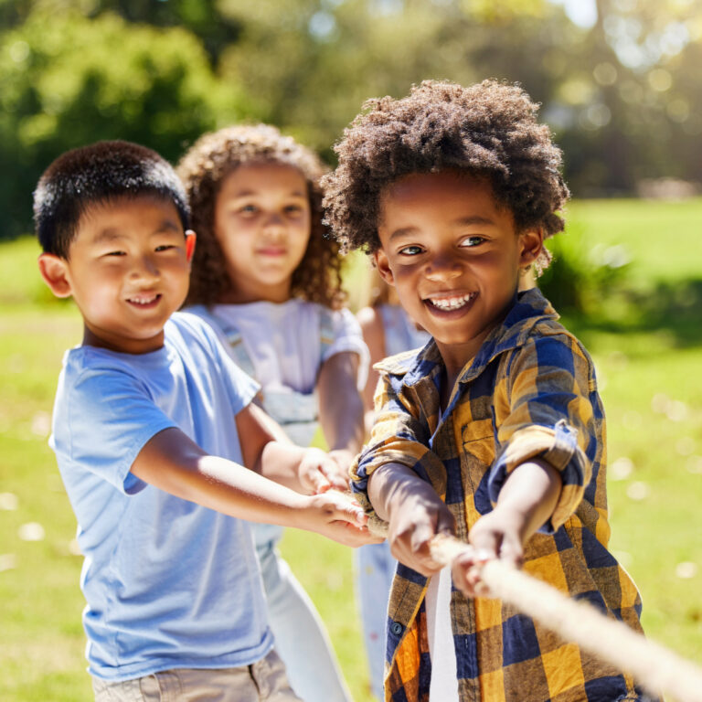 Children Playing Pulling Rope